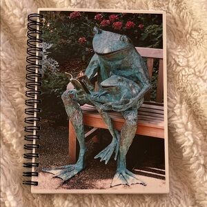 New! Spiral bound Lined Journal with Frog Sculpture cover